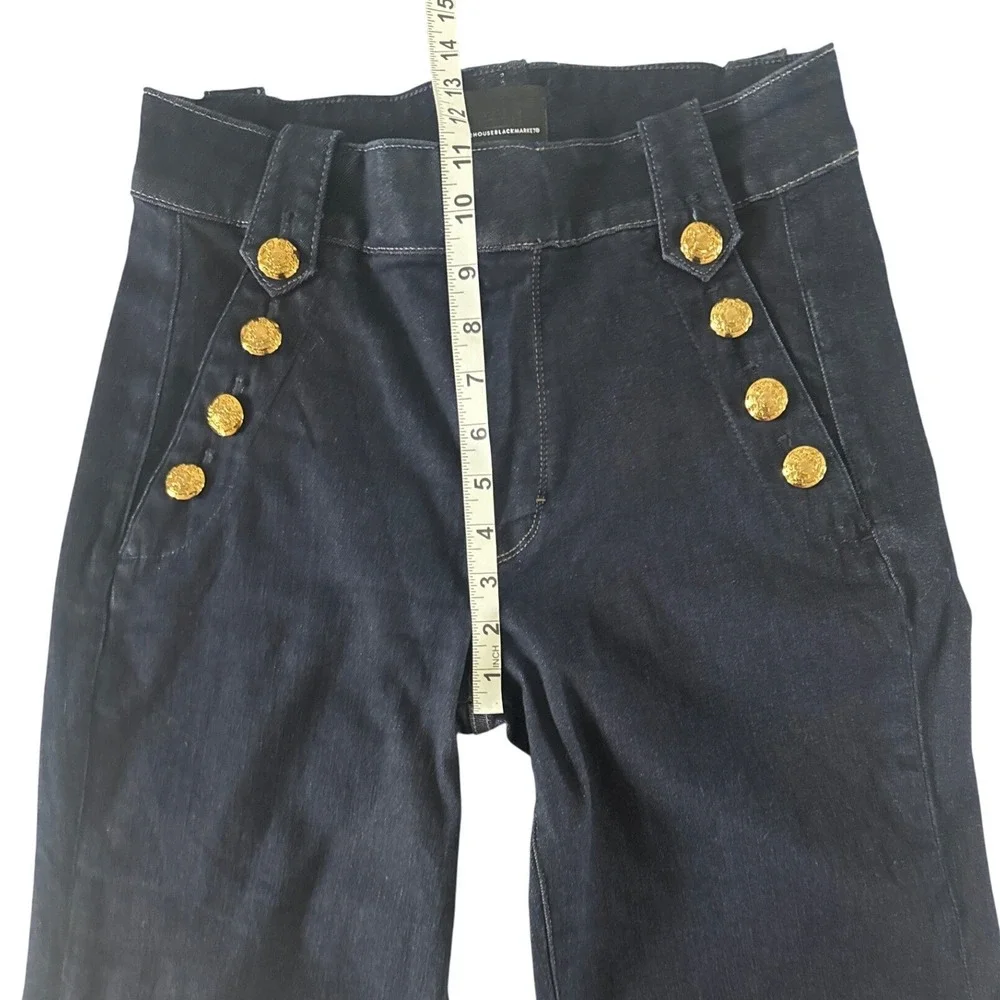 White House Black Market WHBM High-Rise Mariner Wide Leg Jeans Sailor Dark Sz 8 - Picture 7 of 15